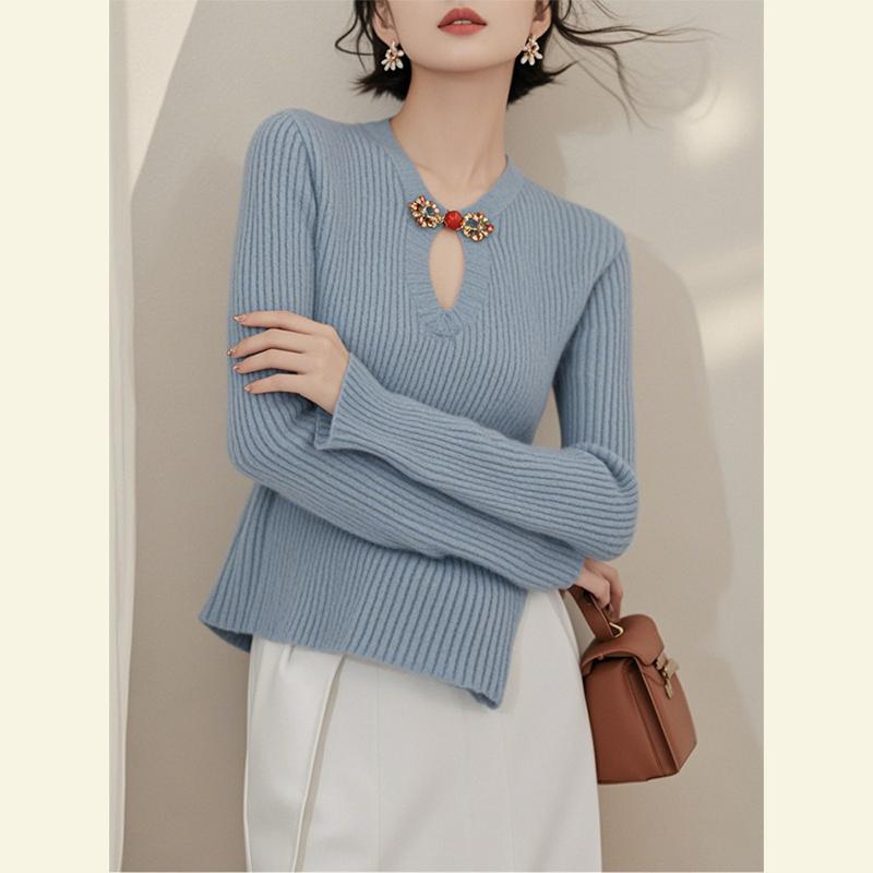 秋服 レディース ファッション オシャレ カワイイ シンプル 大人カワイイ 大きいサイズ 秋 韓国ファッション トップス シック ハイエンド ブ リムフィット セーター