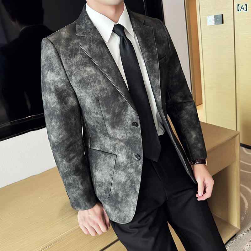 メンズ 流行り物 服 成人男性用 オシャレ 分かりやすい 成年者 かっこいい 表どおり 成人男性用 なめし革 背広 上衣 なめし革 上衣 冷やりとした 心地よい 背広 トップス