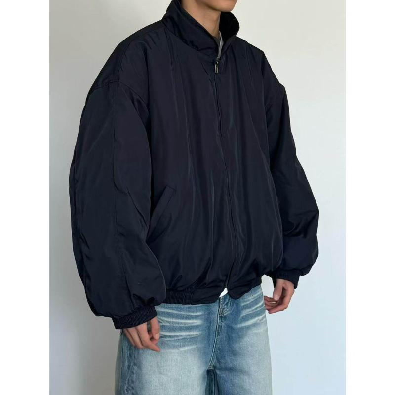 メンズ 流行り物 服 成人男性用 オシャレ 分かりやすい 成年者 かっこいい 表どおり 成人男性服  ゆったり 照明ランプ色合い 綿織物 上衣 男女兼用 アメリカン 飛翔 厚地の外套 大きさ アウター