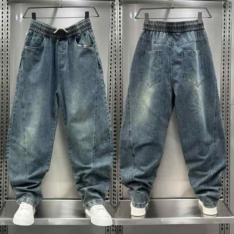 アメリカン ワーク ジーンズ 秋 ストレート カジュアル パンツ ウォッシュド ワイド レッグ