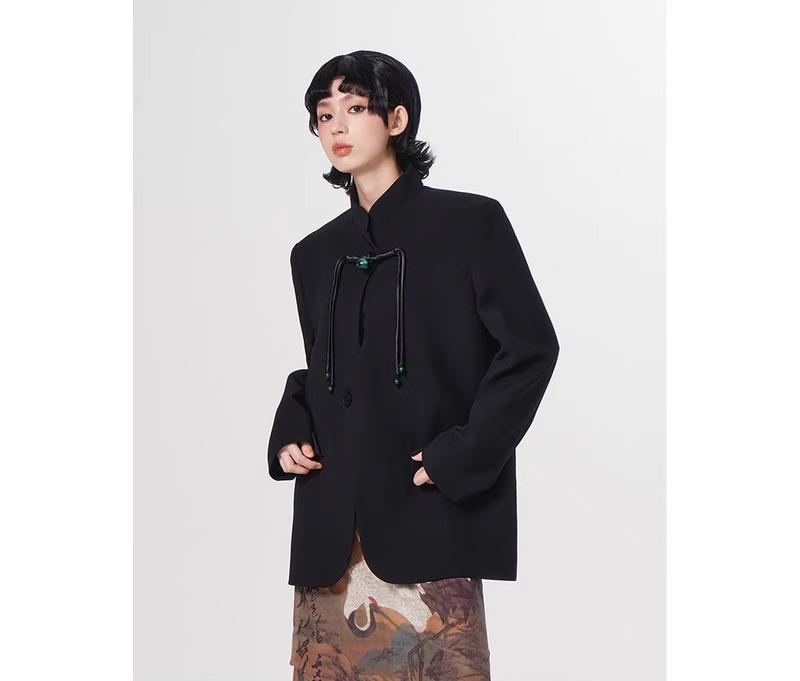 秋服 レディース 流行り物 オシャレ カワイイ  分かりやすい 成年者カワイイ 気が大きい大きさ  緑であること ビーズ バックル 背広 上衣