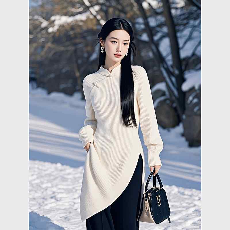 秋服 レディース 流行り物 オシャレ カワイイ  分かりやすい 成年者カワイイ 気が大きい大きさ  瀬戸もの お召しもの ハイエンド 雅びやか 白 編み物