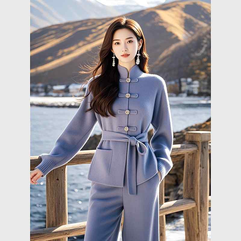 秋服 レディース 流行り物 オシャレ カワイイ  分かりやすい 成年者カワイイ 気が大きい大きさ   服 ハイエンド 編み物 スウェーター ズボン下 背広 セットアップ 能力のある