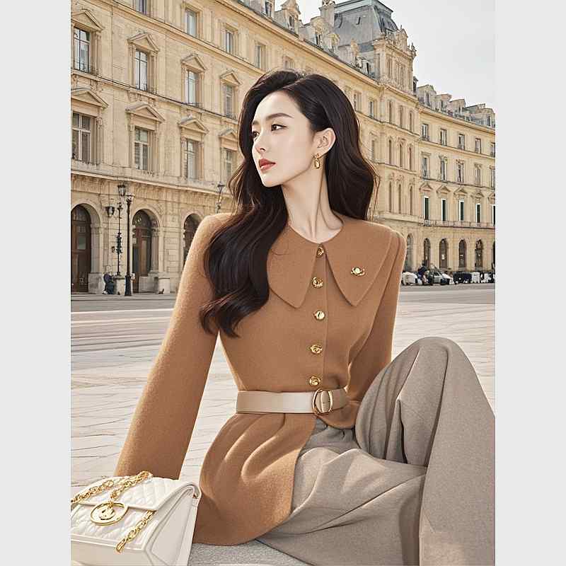 秋服 レディース 流行り物 オシャレ カワイイ  分かりやすい 成年者カワイイ 途轍も無い大いさ   ハイエンド 窈窕たる 姫御前 駱駝 トップス 広広とした レッグ ズボン下 背広 レディースファッション-その他