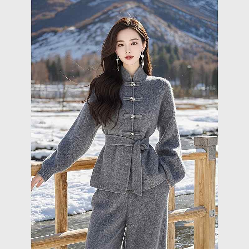 秋服 レディース ファッション オシャレ カワイイ シンプル 大人カワイイ 大きいサイズ 服装 ハイエンド 民族 セーター ジャケット ズボン スーツ｜リコット