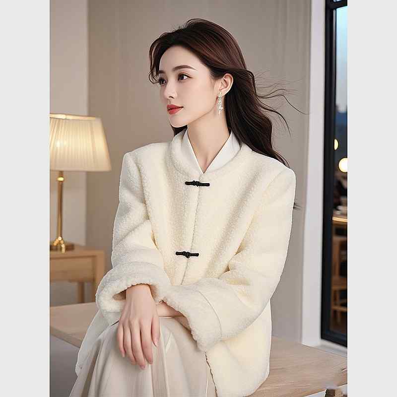 秋服 レディース 流行り物 オシャレ カワイイ  分かりやすい 成年者カワイイ 気が大きい大きさ   トップス 白 ラムウール 上衣