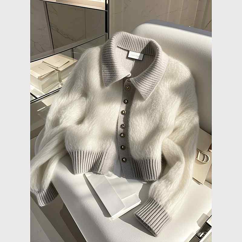秋服 レディース ファッション オシャレ カワイイ シンプル 大人カワイイ 大きいサイズ シック ニット トップス ハイエンド グレー セーター ジャケット|リコット