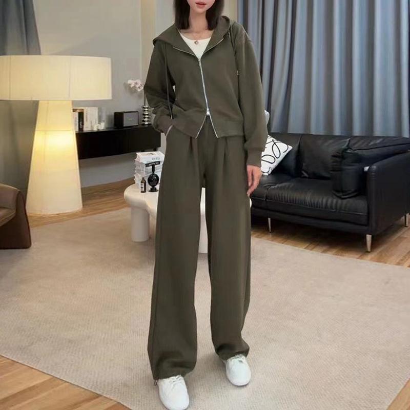 秋服 レディース ファッション オシャレ カワイイ シンプル 大人カワイイ 大きいサイズ スーツ スリム フード付き コート ワイド レッグ パンツ カジュアル スポーツ セットアップ 可能｜リコット