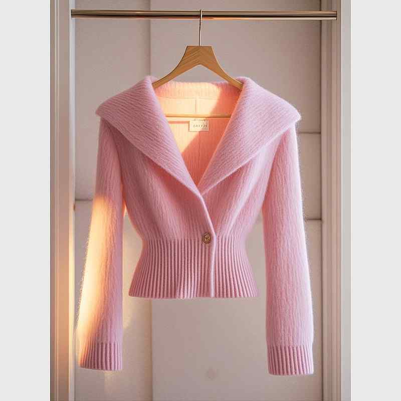 秋服 レディース ファッション オシャレ カワイイ シンプル 大人カワイイ 大きいサイズ セーター トップス ハイエンド ウエスト ピンク ジャケット 7,181円