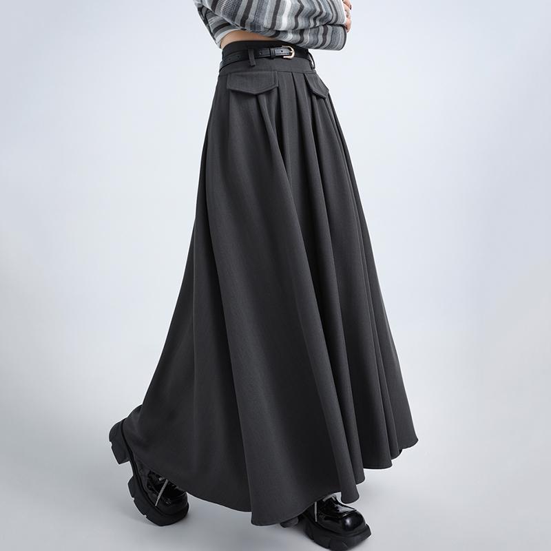 秋服 レディース ファッション オシャレ カワイイ シンプル 大人カワイイ 大きいサイズ スーツ ハーフ スカート ハイウエスト スリム Aライン プリーツ ヒップ ミディ丈｜リコット