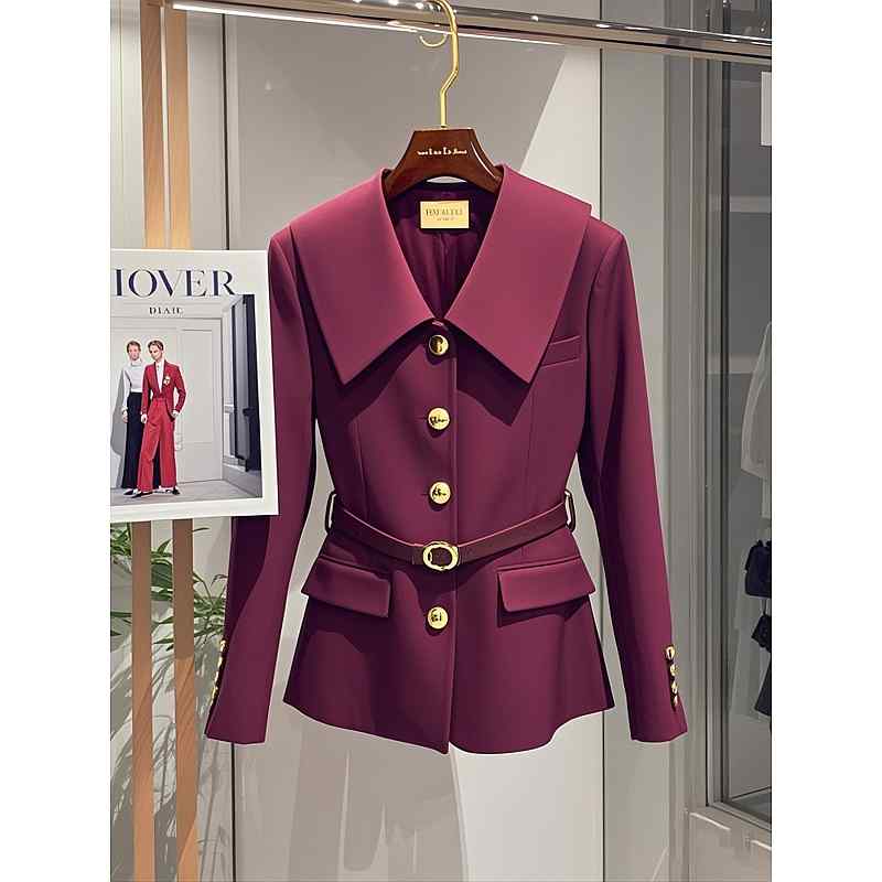 秋服 レディース 流行り物 オシャレ カワイイ  分かりやすい 成年者カワイイ 気が大きい大きさ   口 船掛かり 赤いこと バーガンディ 上衣 ハイエンド 芳ばしさ トップス