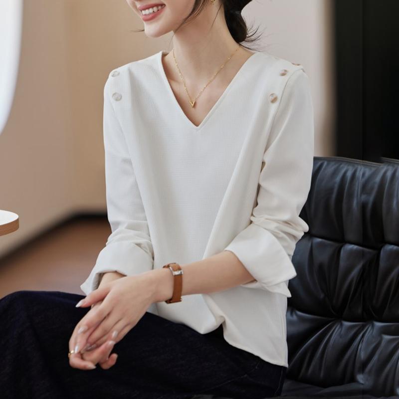 秋服 レディース 流行り物 オシャレ カワイイ  分かりやすい 成年者カワイイ 気が大きい大きさ  編み物 T プルオーバー Vのど首 填まる トップス
