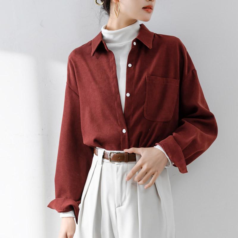 秋服 レディース 流行り物 オシャレ カワイイ  分かりやすい 成年者カワイイ 気が大きい大きさ  船掛かり 赤いこと プルオーバー ハイエンド トップス 長袖 上衣