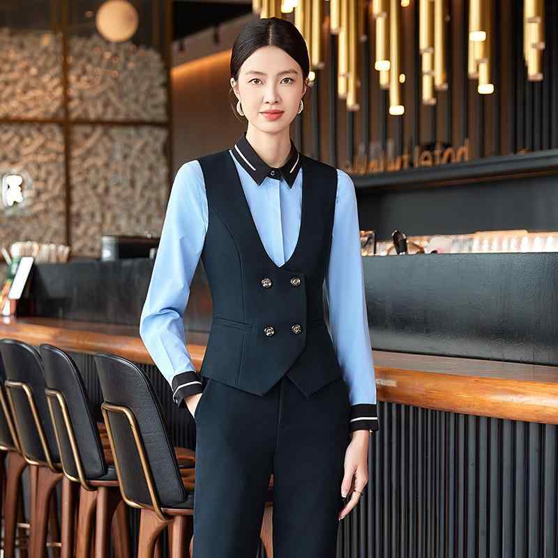秋服 レディース ファッション オシャレ カワイイ シンプル 大人カワイイ 大きいサイズ スーツ ベスト ハイエンド フロント 受付 フィッティング