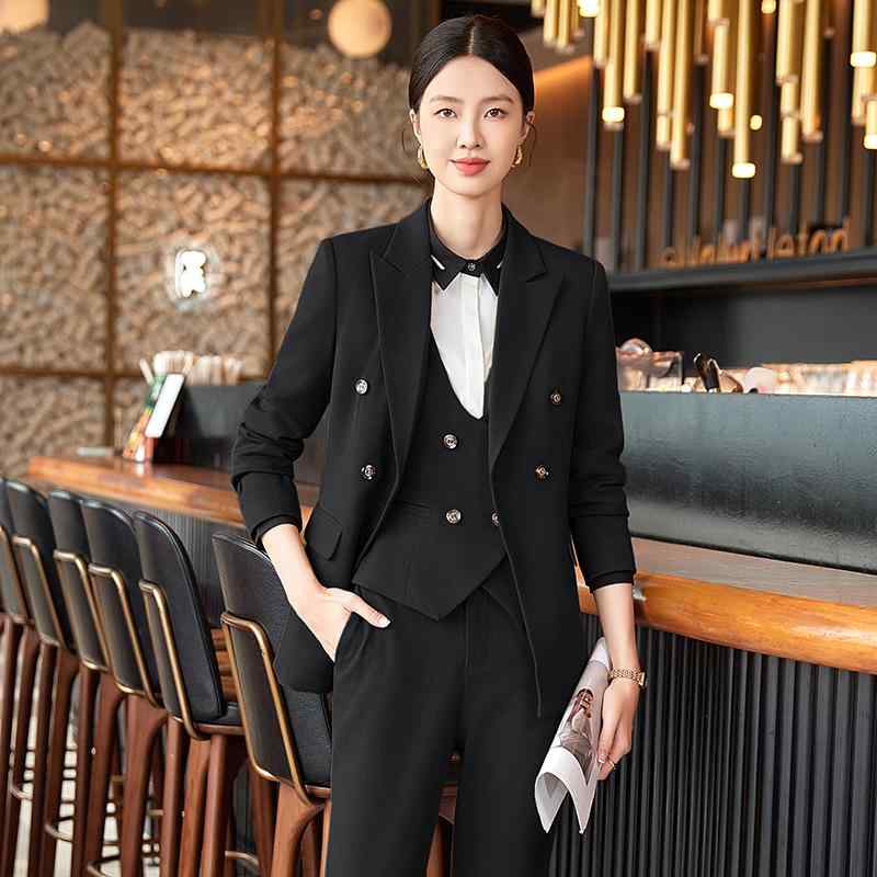 秋服 レディース 流行り物 オシャレ カワイイ  分かりやすい 成年者カワイイ 気が大きい大きさ  黒 背広 ハイエンド 面会 フォーマル お召しもの