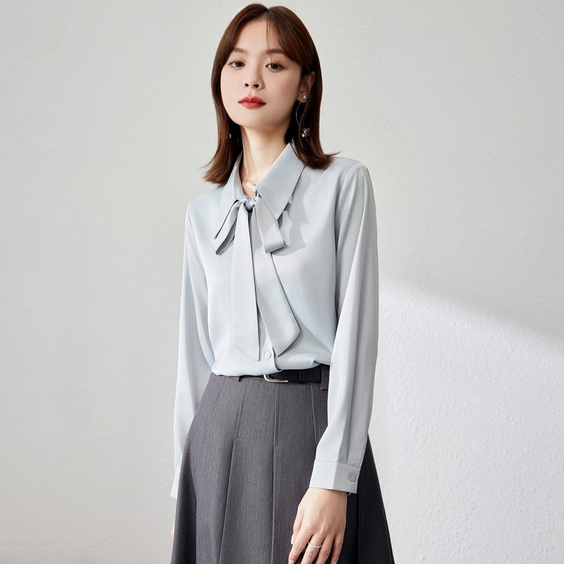 秋服 レディース 流行り物 オシャレ カワイイ  分かりやすい 成年者カワイイ 気が大きい大きさ  ハイエンド 薄墨色 青色 プルオーバー トップス 面会 通いお召しもの OL