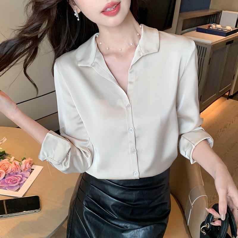 秋服 レディース ファッション オシャレ カワイイ シンプル 大人カワイイ 大きいサイズ 白 シャツ 韓国スタイル 快適 長袖 通勤ウェア 面接 OL トップス｜リコット