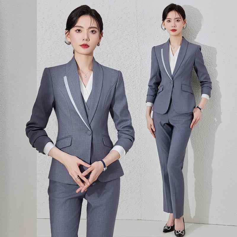 秋服 レディース 流行り物 オシャレ カワイイ  分かりやすい 成年者カワイイ 途轍も無い大いさ  薄墨色 限りない 背広 ハイエンド 向こう正面 勉強机 通いお召しもの フォーマル 拝謁 その他-レディースファッション