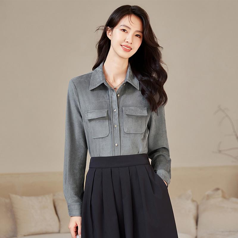 秋服 レディース 流行り物 オシャレ カワイイ  分かりやすい 成年者カワイイ 気が大きい大きさ  薄墨色 プルオーバー ハイエンド 肌付き トップス 通いお召しもの 長袖