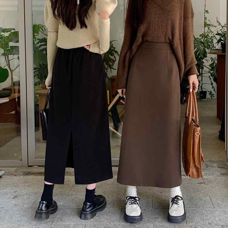 春 コーデ レディース 流行り物 オシャレ カワイイ   分かりやすい 好いたらしいめ 自然的 雅びやか心地よい お上さん服 羊毛 赤銅色 細長い切口スコート 真っただ中丈 A生産ライン スコート 引っ切り無い