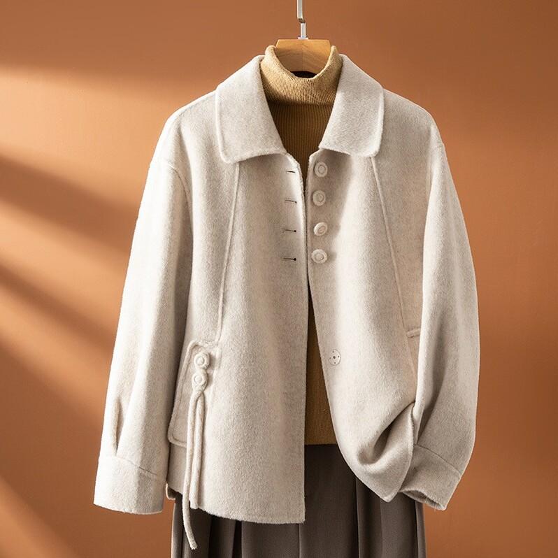 秋服 レディース 流行り物 オシャレ カワイイ  分かりやすい 成年者カワイイ 気が大きい大きさ   厚地の外套 羊毛