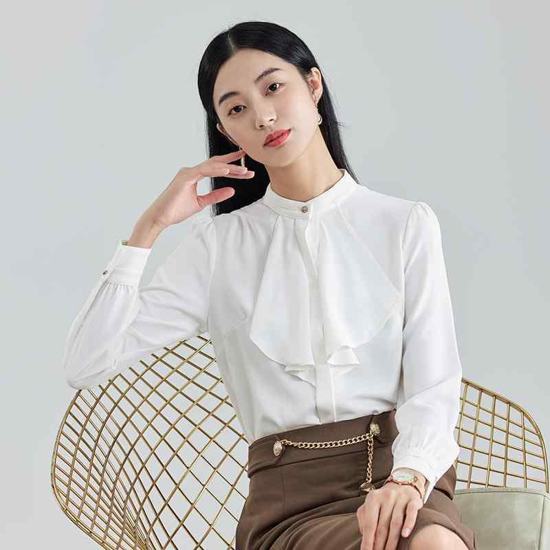 秋服 レディース ファッション オシャレ カワイイ シンプル 大人カワイイ 大きいサイズ 白 シャツ ハイエンド サテン 長袖 通勤ウェア シフォン トップス スカート 8,895円