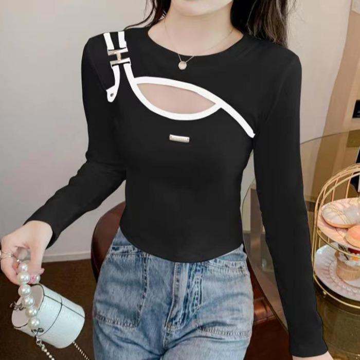 春 コーデ レディース 流行り物 オシャレ カワイイ   分かりやすい 好いたらしいめ 自然的 窈窕たる心地好い 成人女性服 黒 まがい物 背広 長袖 プルオーバー トップス