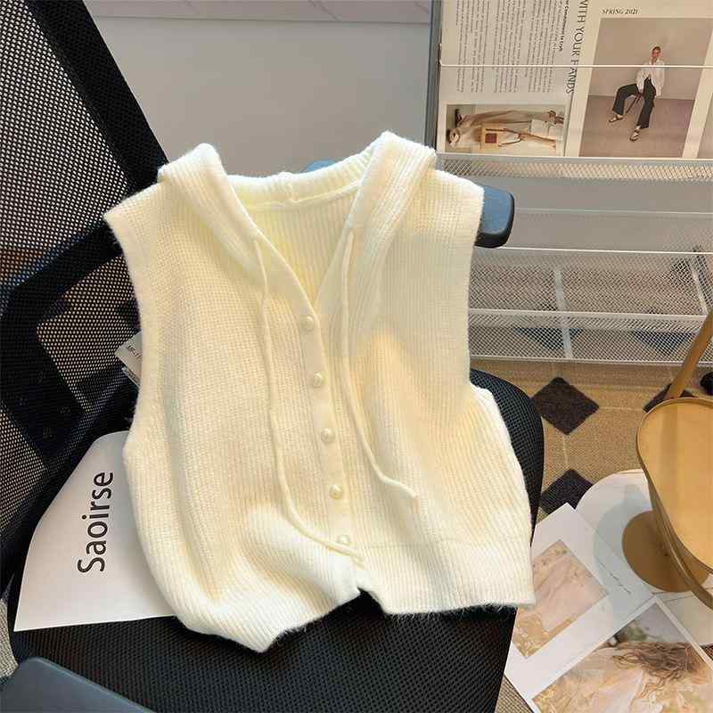 春 コーデ レディース 流行り物 オシャレ カワイイ   分かりやすい 好いたらしいめ 自然的 雅びやか心地よい お上さん服 ボンネット付き添い人 ジレー ノースリーブ編み物 より良い 上衣 今めかしい スタッキング トップス