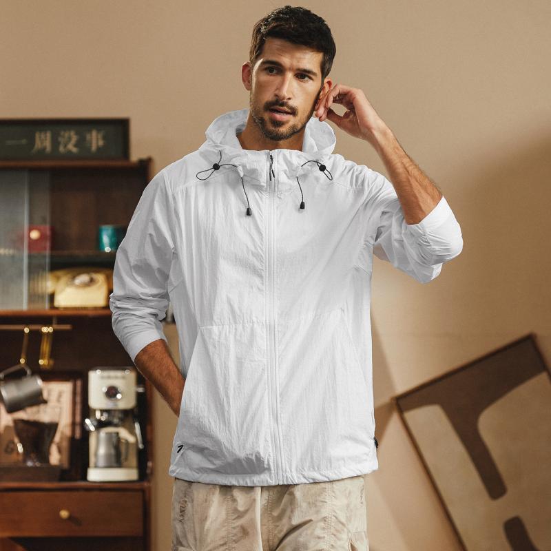 メンズ ファッション 服 男性用 オシャレ シンプル 大人 かっこいい ストリート ホワイト 日焼け防止 服 サンバイザー フード付き ゆったり 大きいサイズ 紫外線 対策 アウトドア 釣り スキン