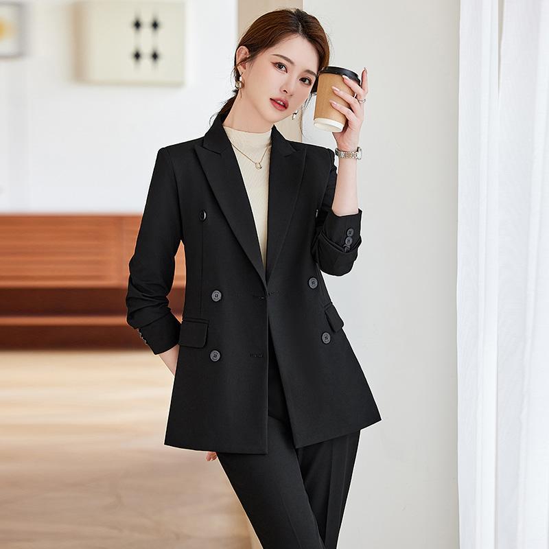秋服 レディース 流行り物 オシャレ カワイイ  分かりやすい 成年者カワイイ 途轍も無い大いさ  黒 背広 上衣 ケータリング レディースファッション-コート・ジャケット