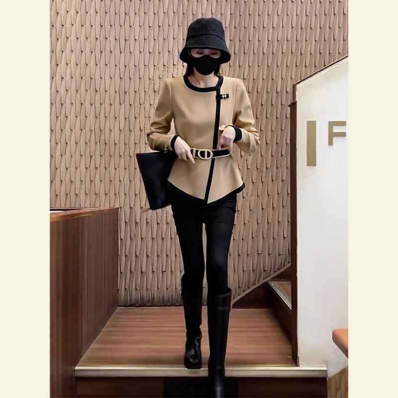 秋服 レディース ファッション オシャレ カワイイ シンプル 大人カワイイ 大きいサイズ ハイエンド トップス 韓国スタイル カーキ コート