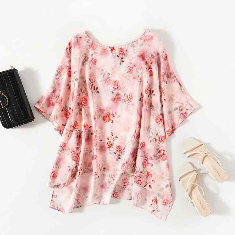 秋服 レディース ファッション オシャレ カワイイ シンプル 大人カワイイ 大きいサイズ 花柄 トップス ハイエンド サンシェード フレンチ 快適 シャツ リラクゼーション