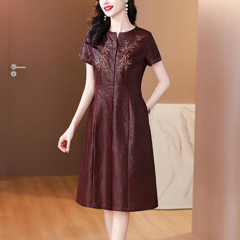 秋服 レディース ファッション オシャレ カワイイ シンプル 大人カワイイ 大きいサイズ 半袖 ドレス ウエスト スリム ミドル丈 スカート ｜リコット