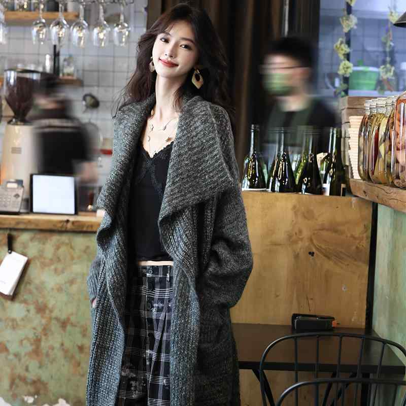 秋服 レディース 流行り物 オシャレ カワイイ  分かりやすい 成年者カワイイ 気が大きい大きさ   か細い 雅びやか スウェーター 名取り草受け答え ジレー 長袖 厚地の外套 朦々たる 編み物