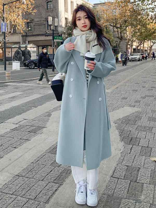 秋服 レディース 流行り物 オシャレ カワイイ  分かりやすい 成年者カワイイ 途轍も無い大いさ  青色 厚地の外套 韓国表現スタイル 真っただ中丈 スピード競技引きあげる 絨毛 その他-レディースファッション