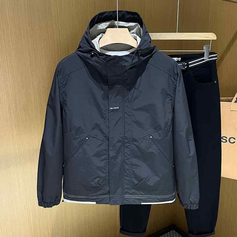 秋 冬 コーデ メンズ 服 シンプル ファッション オシャレ 大人 かっこいい 大きいサイズ ストリート 紳士服 フード付き ジャケット カジュアル コットン