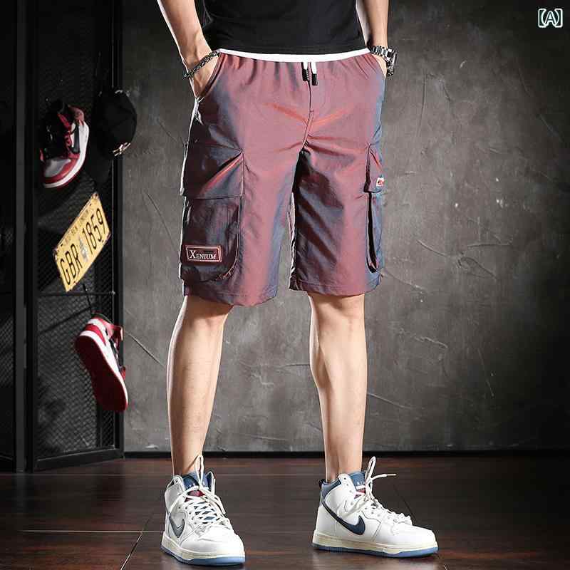 メンズ ファッション オシャレ 男性用 シンプル 大人 かっこいい カジュアル ストリート ヒップホップ HipHop カーゴ パンツ 夏 アウター スポーツ ハーフ パンツ|リコット