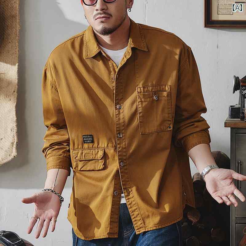 メンズ 流行り物 オシャレ 成人男性用 分かりやすい 成年者 かっこいい 心地好い 表どおり 御居処跳ねる HipHop アメカジ 表現スタイル 細工物上衣 朦々たる 馬鹿でかい大きさ レトロ トップス 春 綿 遊猟上衣