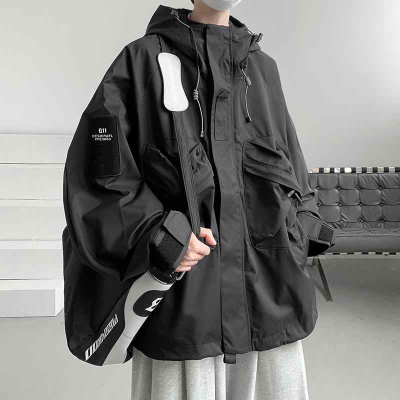 秋冬 コーデ メンズ 服 シンプル ファッション オシャレ 大人 かっこいい 大きいサイズ ストリート 紳士服 　 ワーク ジャケット ベルベット コットン 服 機能的 登山 ストリート フード付き ジャケット