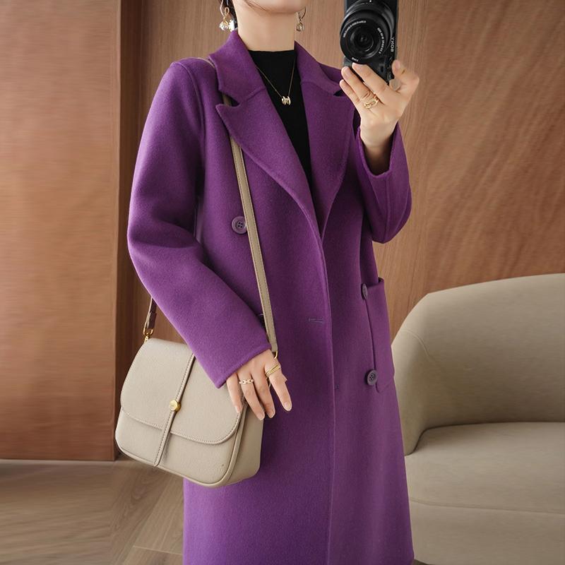 秋冬 コーデ レディース ファッション オシャレ 服 カワイイ シンプル 大人カワイイ 大きいサイズ ハイエンド コート スリム ミドル丈 ウール