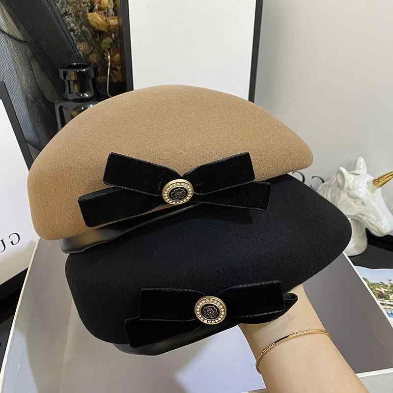 秋冬 コーデ レディース 流行り物 オシャレ  カワイイ  分かりやすい 成年者カワイイ  フレンチ レトロ 羊毛 ベレー帽 西洋かぼちゃ かぶり笠