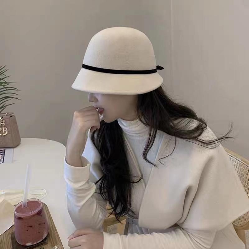 秋冬 コーデ レディース ファッション オシャレ カワイイ シンプル 大人カワイイ フレンチ ウール フィッシャーマン ハット 帽子 バケット エレガント
