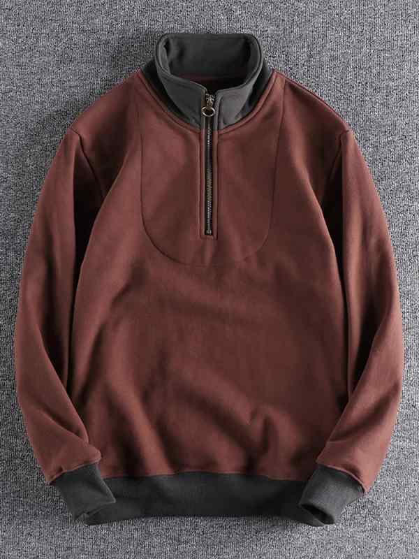 メンズ ファッション 服 男性用 オシャレ シンプル 大人 かっこいい ストリート アメリカン ハーフジップ スウェット シャツ カジュアル スポーツ ジャケット