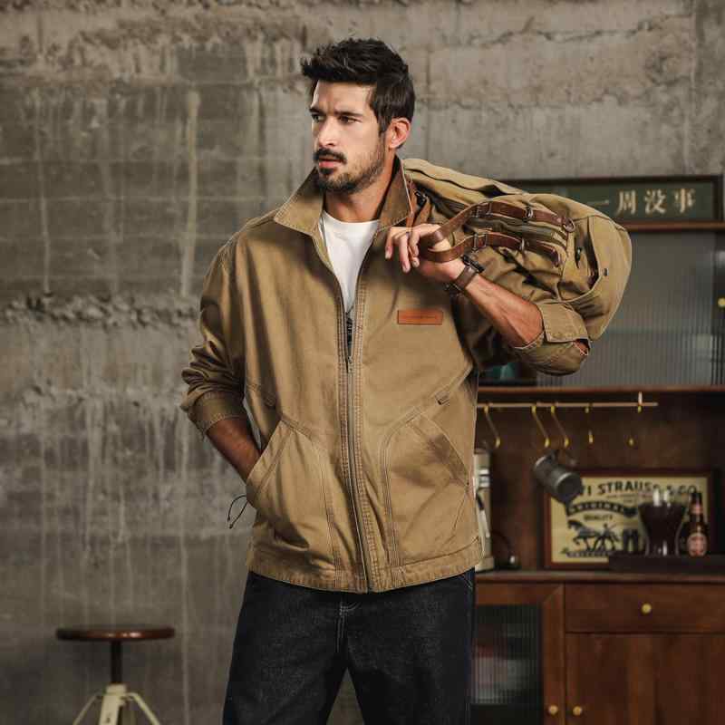秋冬 コーデ メンズ  服 分かりやすい 流行り物 オシャレ 成年者 かっこいい 馬鹿でかい大きさ 表どおり 成人男性服 自動車の街 細工物上衣 アメリカン レトロ 心地好い 上衣