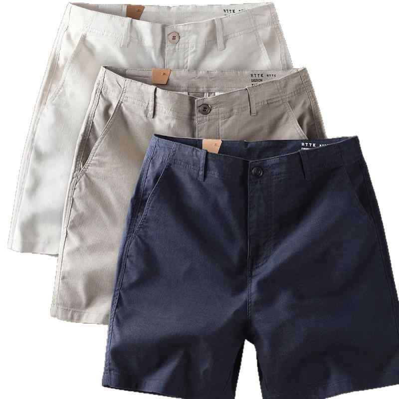 メンズ ハーフパンツ リネン 通気性 ゆったり ストレッチ 夏 カジュアル ヴィンテージ風｜リコット