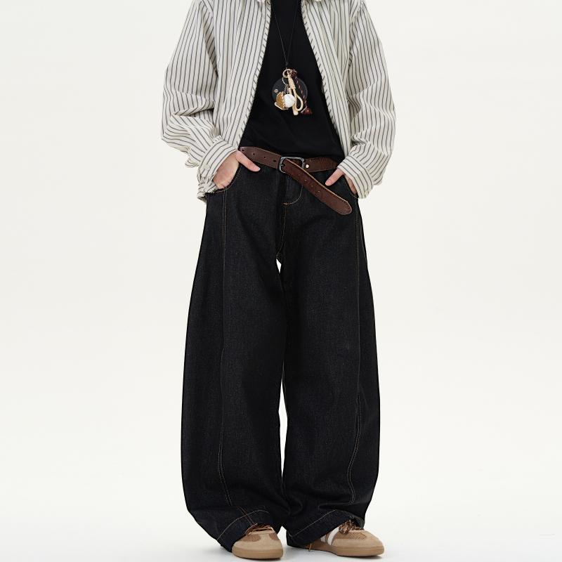 メンズ ファッション 服 男性用 オシャレ シンプル 大人 かっこいい ストリート 紳士服 デニム ブラック ワイドレッグ ジーンズ レディース ユニセックス アメリカン 快適 ストレートレッグ カジュアル パンツ