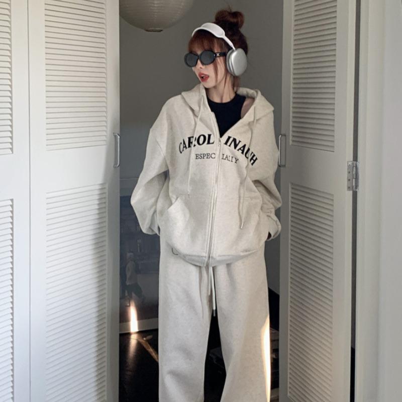 秋服 コーデ レディース 流行り物 オシャレ カワイイ  分かりやすい 成年者カワイイ 気が大きい大きさ  ボンネット付き添い人 ファスナー 調教師 背広 上衣 心地よい 引っ切り無い 薄墨色 運動競技 2点 仕掛ける