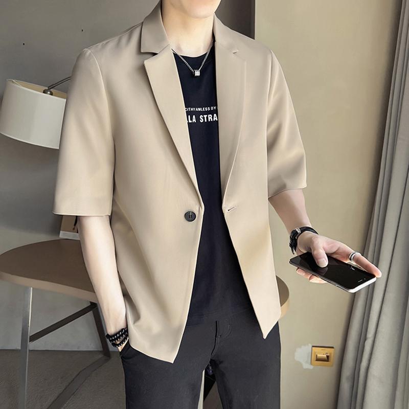 春 コーデ メンズ 服 シンプル ファッション オシャレ 大人 かっこいい 大きいサイズ ストリート 紳士服 七分袖 薄手 スーツ カジュアル 半袖 ジャケット