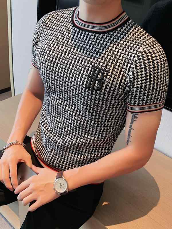 春 コーデ メンズ 服 分かりやすい 流行り物 オシャレ 成年者 かっこいい 気が大きい大きさ 表どおり 成人男性服 チドリ透かし彫り 労働者の一団 のど首 スウェーター ハイエンド 半袖 編み物 度合い輪っか プルオーバー か細い 羊毛 T
