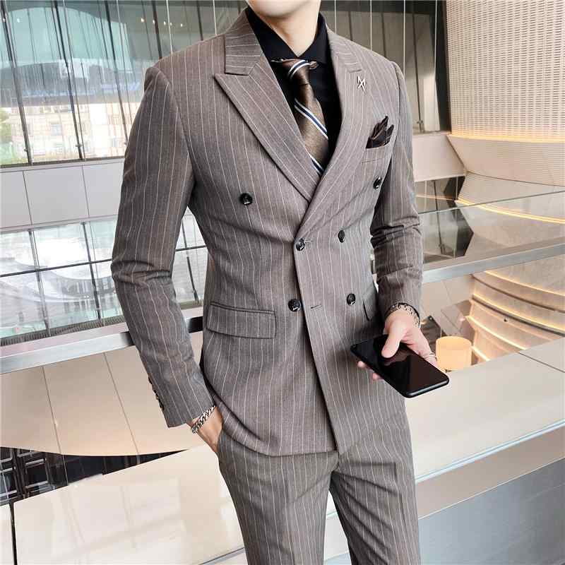 春 コーデ メンズ  服 分かりやすい 流行り物 オシャレ 成年者 かっこいい 気が大きい大きさ 表どおり 成人男性服 ダブル乳ぶさ 背広 韓国表現スタイル か細い填まる 商行為 縞模様